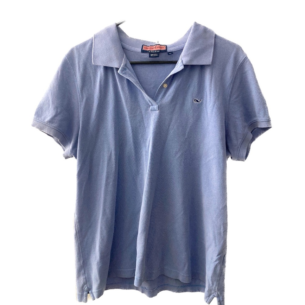 Vineyard Vines Polo Shirt, Men's XL, Powder Blue with Small Whale Logo